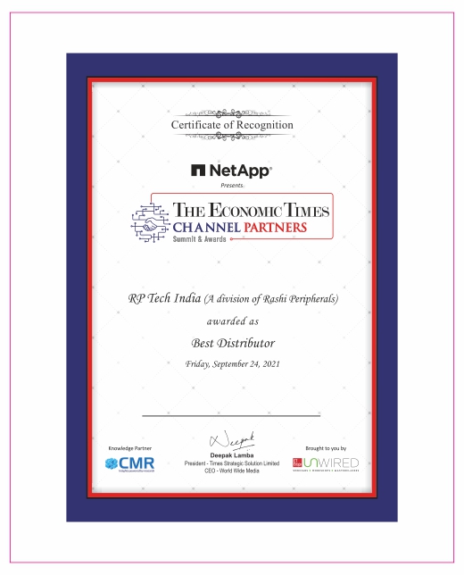 Economic Times Channel Icon – Best Distributor Award 2021